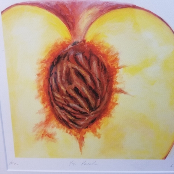 Other - Original Wall Art Hand Painted 1/2 Peach Illustrat